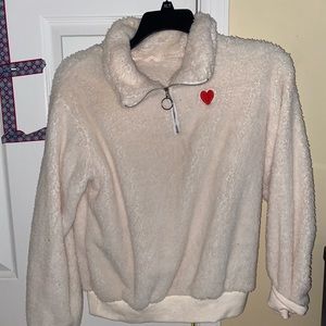 Teddy bear half zip sherpa